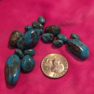 Turquoise and Black Stone Beads